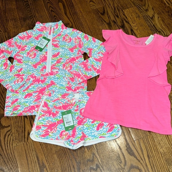 Lilly Pulitzer Other - Lilly Pulitzer girls little skipper popover & chrissy shorts lobstah roll L NWT